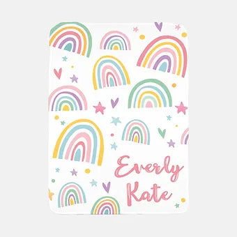 Personalized Pastel Rainbow Blanket