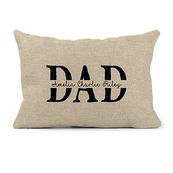 Dad & Children Names Custom Rectangle Pillow