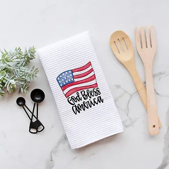 God Bless America 4th of July Flag Towel