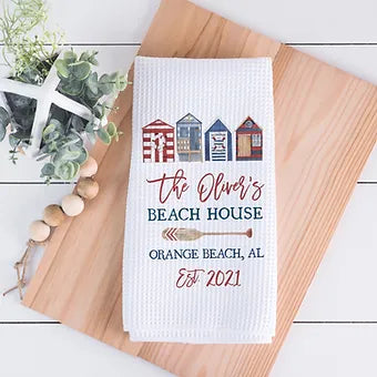 Personalized Nautical Beach House Kitchen Towel