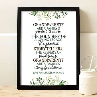 Grandparents Are The Greatest Treasure Personalized Print