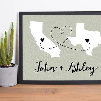 Personalized Couple Two State Print