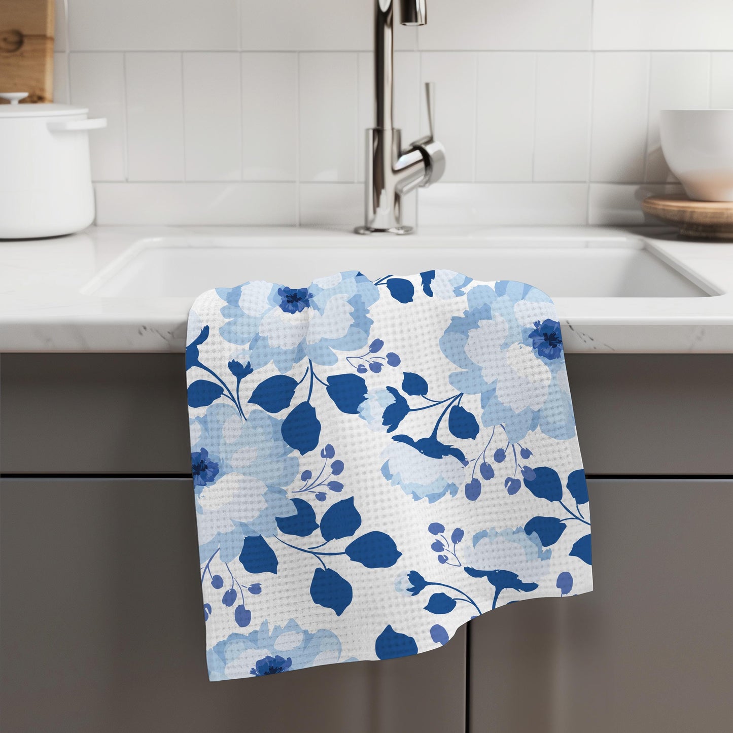 Chinoiserie Dish Towel | Chino Tea Set Towel | Chinoiserie-themed Accessory | Tea Party Gift | Hostess Gift