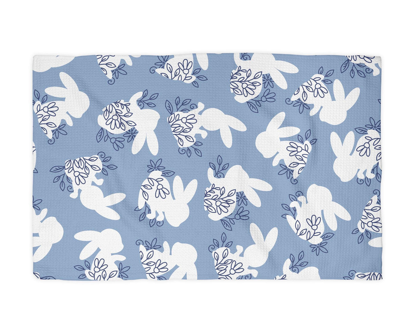 Easter Bunny Kitchen Towel – Waffle Weave, Lint-Free, Super Absorbent, Spring Easter Decor Floral