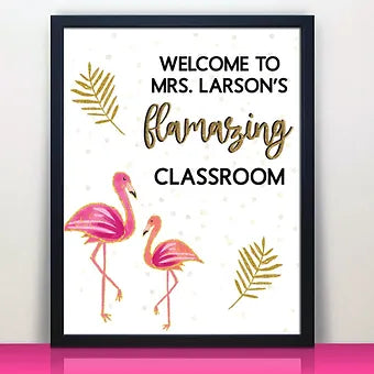 Personalized Flamingo Classroom Print