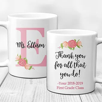 Monogram Personalized Teacher Appreciation Mug