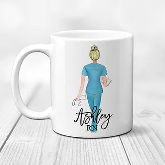 Blonde Bun Personalized Nurse Mug