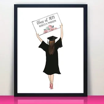 Personalized Floral Graduation Print
