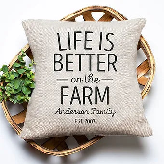 Personalized Life is Better on the Farm Pillow