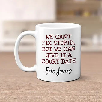 Personalized We Can't Fix Stupid But We Can Give It A Court Date