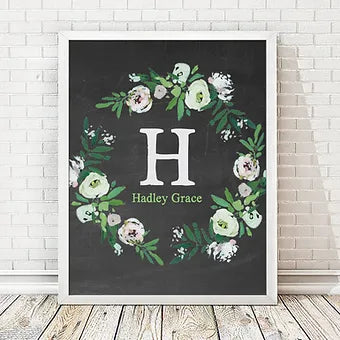 Personalized Chalkboard Monogram Print