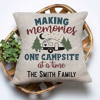 Personalized Making Memories One Campsite At A Time Pillow