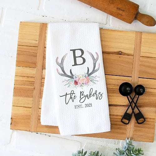 Antler Monogram Personalized Towel