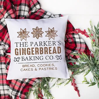 Personalized Gingerbread Baking Co. Pillow
