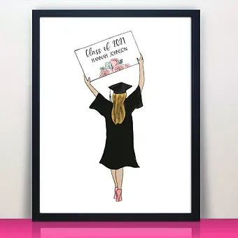 Personalized Floral Graduation Print