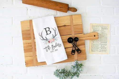 Antler Monogram Personalized Towel