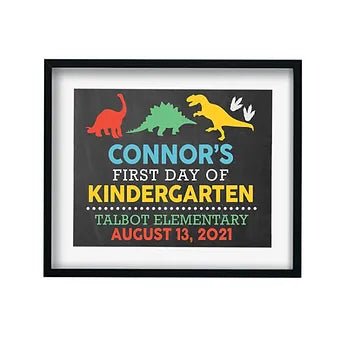 Personalized First Day of School Dinosaur Horizontal Print