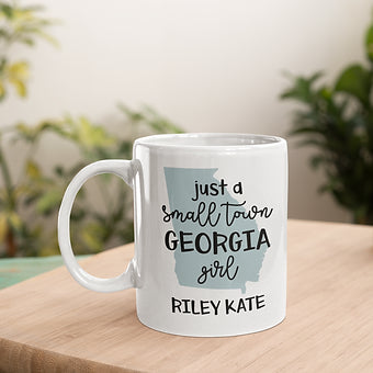 Small Town Girl Personalized State Mug