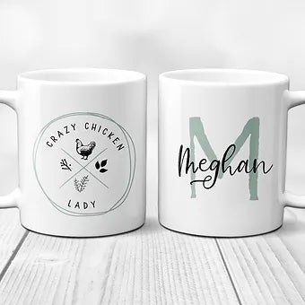Chicken Lady Monogram Personalized Mug