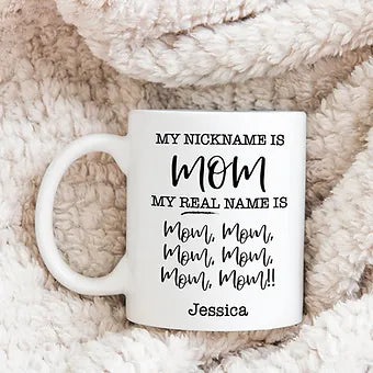 Personalized My Nickname is Mom Mug