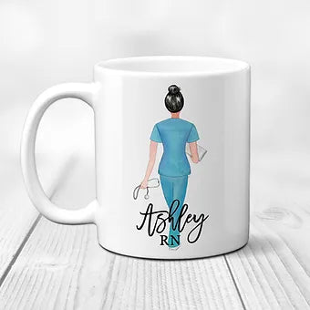 Black Bun Personalized Nurse Mug