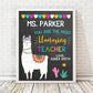 Llamazing Teacher Personalized Print