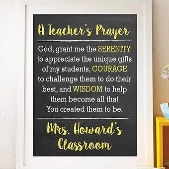 A Teacher's Prayer Monogram Print