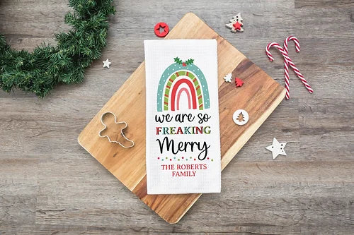 Personalized Freaking Merry Kitchen Towel