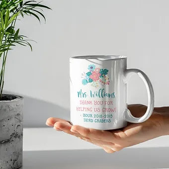 Teacher Appreciation Floral Personalized Mug