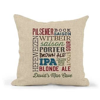 Personalized Beer Types Pillow