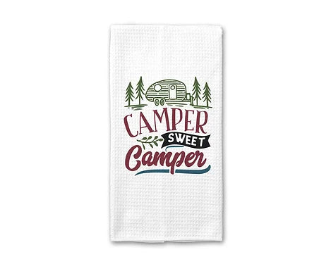 Personalized Camper Sweet Camper Dish Towel