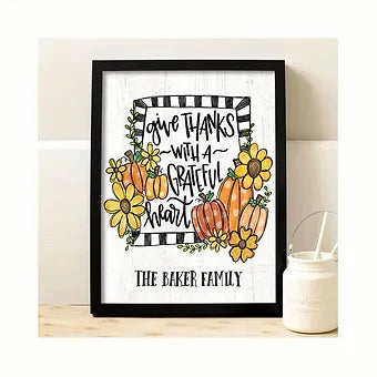 Personalized Give Thanks With A Grateful Heart Wall Print