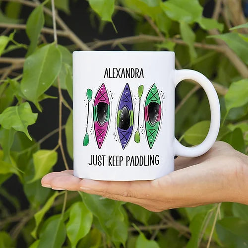 Personalized Just Keep Paddling Mug