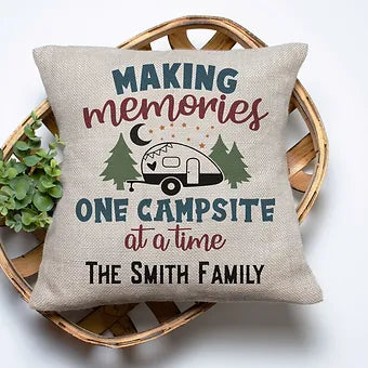 Personalized Making Memories One Campsite At A Time Pillow
