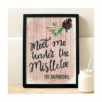 Personalized Meet Me Under The Mistletoe Print