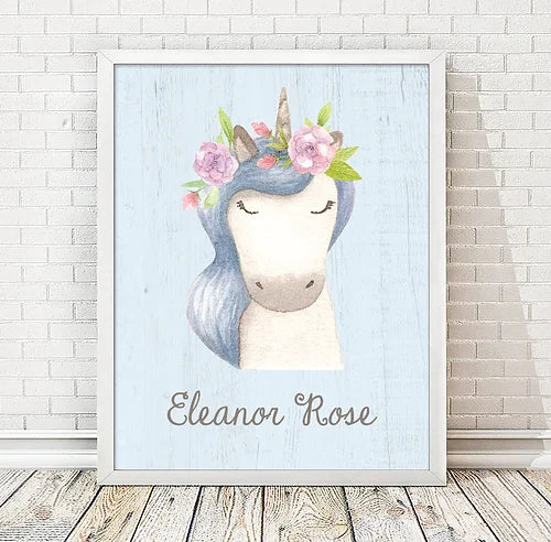 Personalized Unicorn Name Print