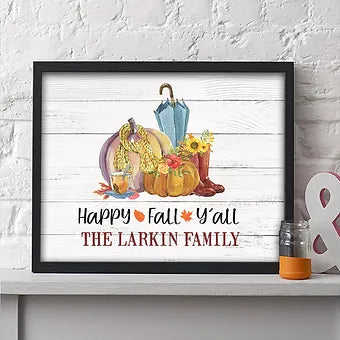 Personalized Happy Fall Y'all Seasonal Print