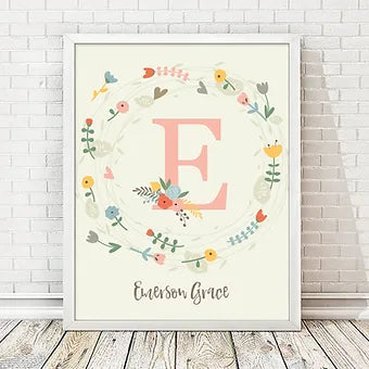 Personalized Boho Monogram Print