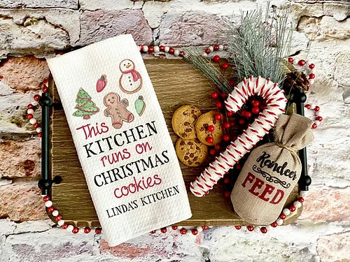 Personalized Christmas Cookies Kitchen Towel