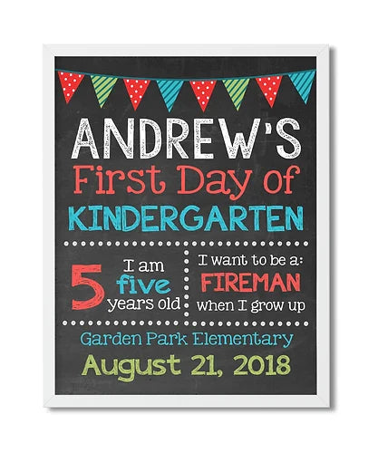 Personalized First Day of School Print