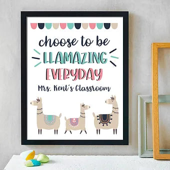 Personalized Llama Classroom Print