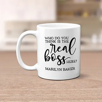 Personalized the Real Boss Here Mug