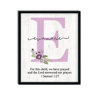 Personalized For This Child We Have Prayed Monogram Print