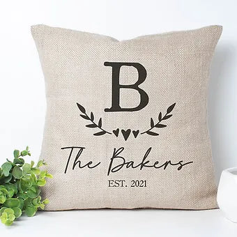 Personalized Monogram Heart Pillow