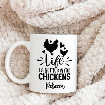 Personalized Life is Better with Chickens Mug