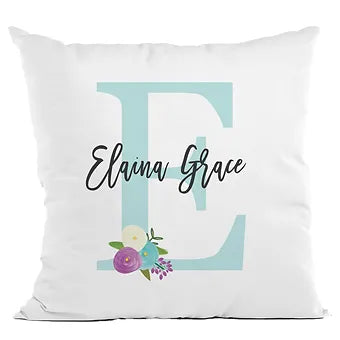 Personalized Teal Monogram Pillow