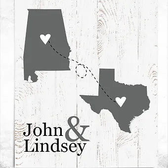 Personalized Two State Long Distance Print