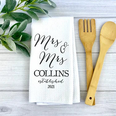 Personalized Mrs. and Mrs. Towel