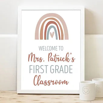 Personalized Boho Classroom Welcome Print