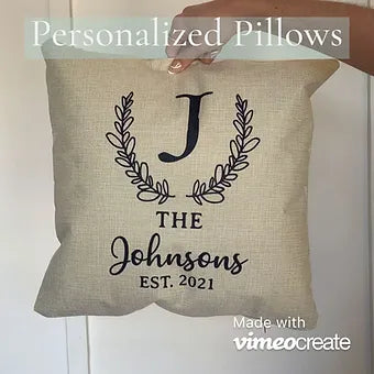 Personalized Monogram Leaf Pillow